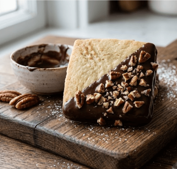 "Keto" (Low Carb) Dipped Shortbread Cookie